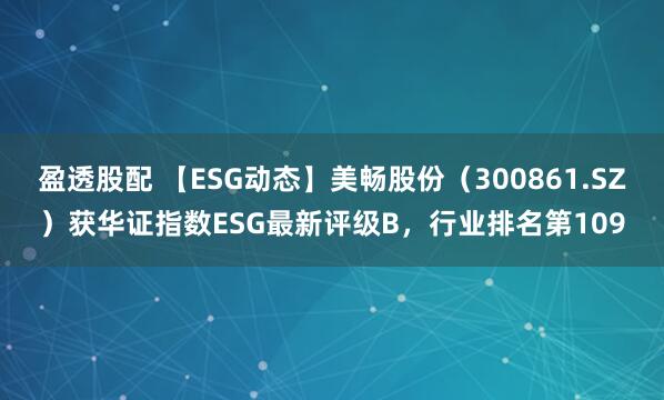 盈透股配 【ESG动态】美畅股份（300861.SZ）获华证指数ESG最新评级B，行业排名第109